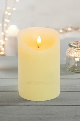 Premier Decorations Flickabright Candle 13 x 9cm - Cream