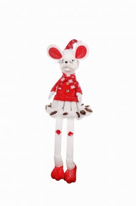 Jingles Red/White Sitting Mouse 70cm