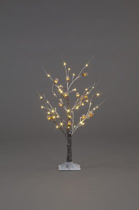 SnowTime Brown Snow Tree With Warm White LEDs - 90cm