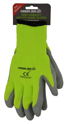 Green Jem High Visibility Winter Work Gloves - Medium