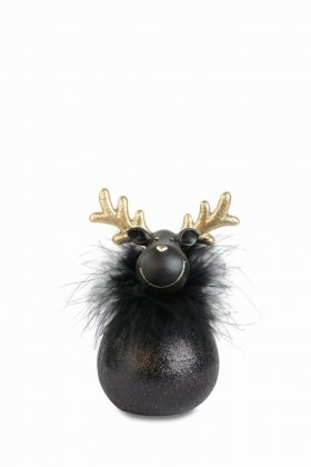 R&W Black & Gold Elk with Feather Boa
