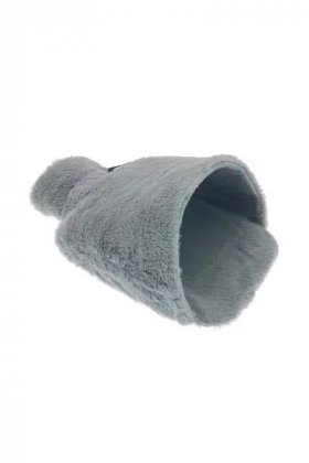 Country Club Foot Warmer Hot Water Bottle with Plush Faux Fur Cover - Grey