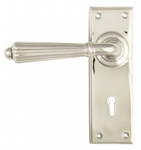 Polished Nickel Hinton Lever Lock Set