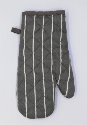 Le Chateau Grey Woven Butchers Stripe Single Oven Mitt