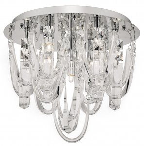 Dar Roxanne 7lt Flush Polished Chrome & Crystal