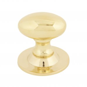 Polished Brass Oval Cabinet Knob 33mm