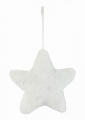 R&W Deco Star Polyester 15cm - White