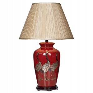 Dar Bertha Table Lamp Red with Bird Detail (Base Only)