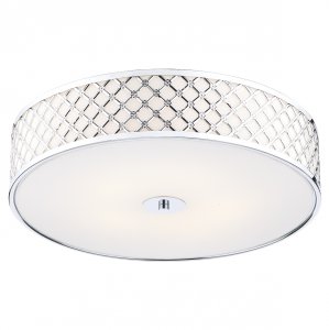 Dar Civic 2 Light Flush Small Ceiling Light Polished Chrome