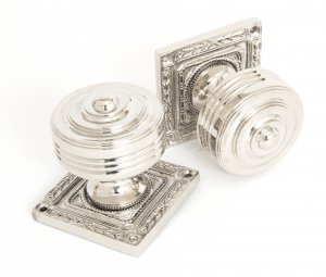 Polished Nickel Tewkesbury Square Mortice Knob Set