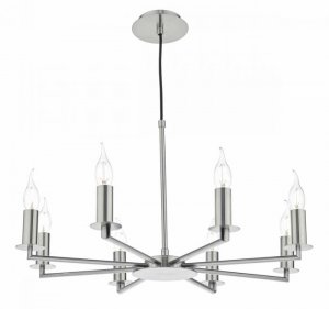 Dar Tyler 8 Lt Height Adjustable Pendant Stn Nickel Without Shds