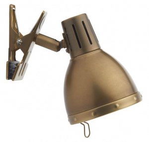 Dar Osaka 1 Light Clip On Spot Antique Brass