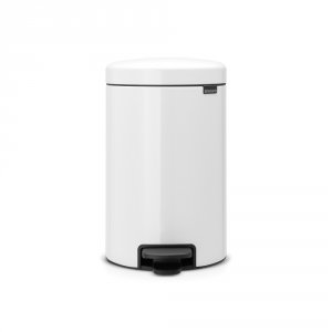 Brabantia Newicon 12 Litre Pedal Bin in White with Metal Bucket