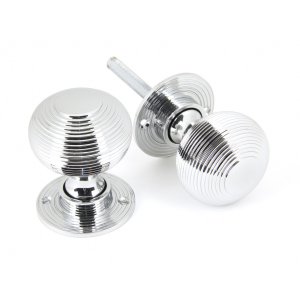 Polished Chrome Heavy Beehive Mortice/Rim Knob Set