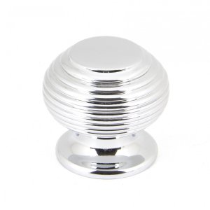 Polished Chrome Beehive Cabinet Knob 30mm