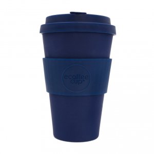 Ecoffee Cup 14oz Deep Blue with Blue Silicone