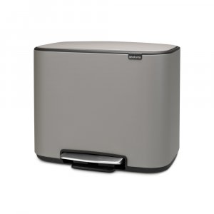 Brabantia Bo 11+23 Litre Pedal Bin in Mineral Concrete Grey