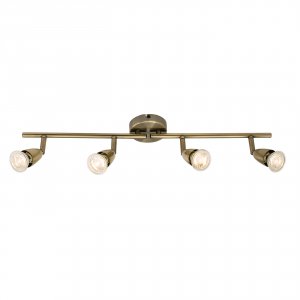 Saxby Amalfi 4 Light Bar 50W Spot Light Antique Brass