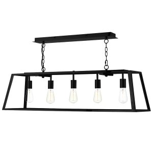 Dar Academy 5 Light Pendant Black