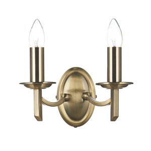 Dar Ambassador Double Wall Bracket Antique Brass