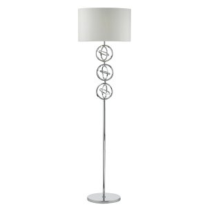 Dar Innsbruck Floor Lamp Polished Chrome with Shade