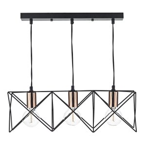 Dar Midi 3 Light Bar Pendant Black