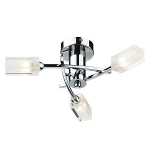 Dar Morgan 3 Light Semi Flush Ceiling Light Polished Chrome