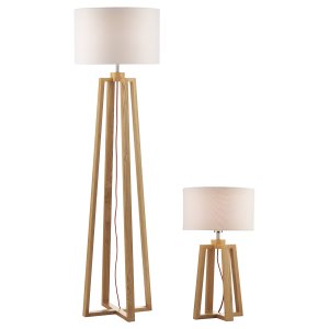 Dar Pyramid Table Lamp and Floor Lamp Twincw Shade