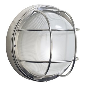 Dar Salcombe Large Round Steel Wall Light IP44