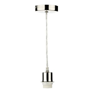 Dar 1 Light Satin Chrome E27 Suspension with Clear Cable