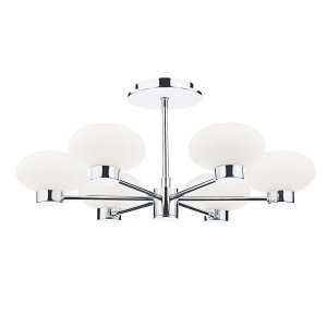 Dar System 6 Light Semi Flush Polished Chrome