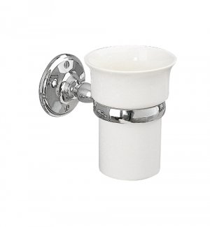 Miller Stockholm Ceramic Single Tumbler Holder - Chrome