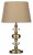Dar Edith Table Lamp Antique Brass with Shade Touch