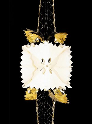 Premier Decorations 4 Section Foil Garland 2.7M x 20cm - Gold & Ivory