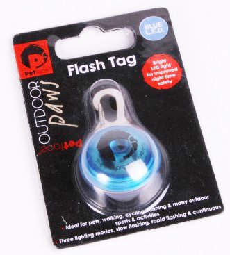 Petface Outdoor Paws Flash Tag - Blue