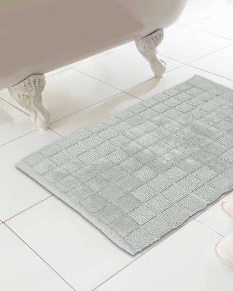 Country Club Cubo Design 100% Cotton Bath Mat 46x76cm - Grey