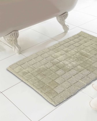 Country Club Cubo Design 100% Cotton Bath Mat 46x76cm - Natural