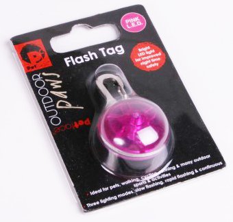 Petface Outdoor Paws Flash Tag Pink