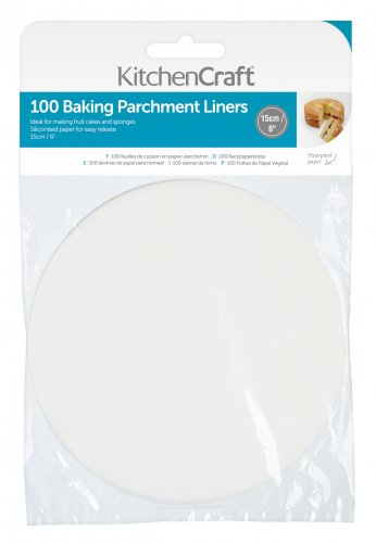 KitchenCraft Round Siliconised Baking Papers Pack of 100 15cm