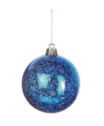 Premier Decorations Dark Blue Shatterproof Glitter Bauble