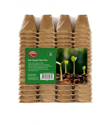 Ambassador Square Fibre Pots 6cm - Pack of 80