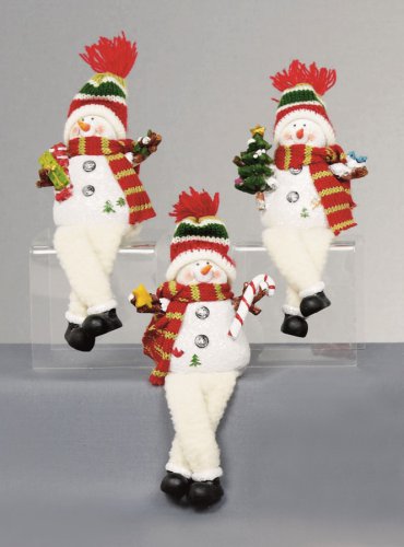 premier decorations shelf sitter snowman w/dangly legs 10