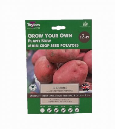 Taylors Desiree Main Crop Seed Potatoes - 10 Bulbs