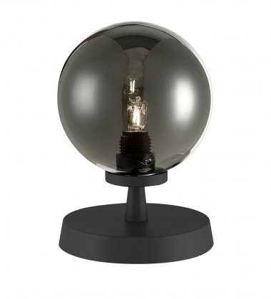 Esben Touch Table Lamp Matt Black With Smoked Glass