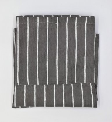 Le Chateau Grey Woven Butchers Stripe Apron