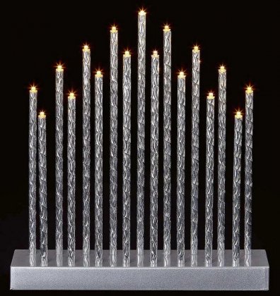 Premier Decorations Aluminium Candle Bridge - 17 LEDs