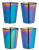 BarCraft Set of Four Metallic Finish Glass Shot Glasses