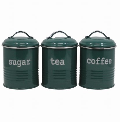 Apollo Tea, Coffee & Sugar Canister Set - Green