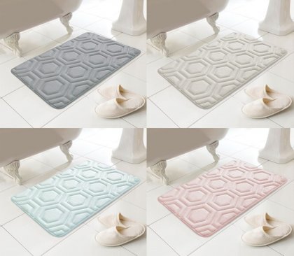 Country Club Geo Design Memory Foam Bath Mat - Assorted