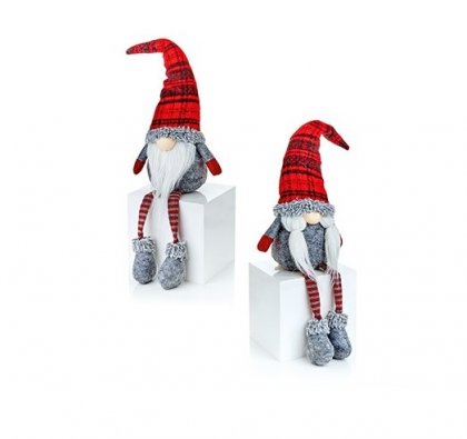 Premier Decorations 60cm Dangly Leg Gonk with Tartan Hat - 2 Assorted